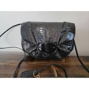 Aspects Women's Shoulder Bag Black Snakeskin Purse Vintage Crossbag